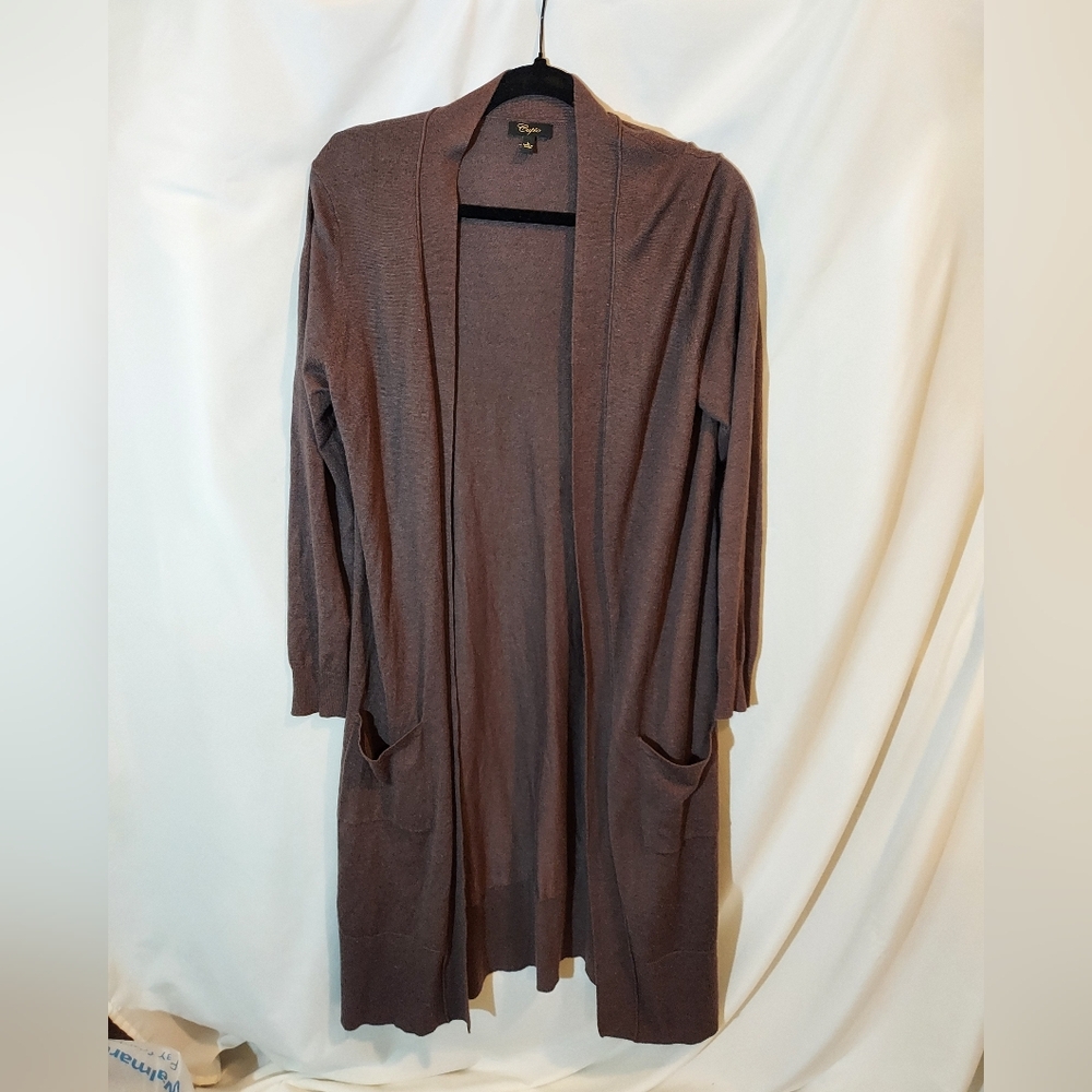 Cupio Chocolate Brown Long Line Open Cardigan #minimalist #cashmere